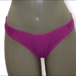 Hot Cole’s Size Small Pink Metallic Shimmer Y2K Vintage Bikini Bottom.